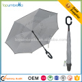 2017 Alibaba Recommend c handle upside down double layer inverted umbrella